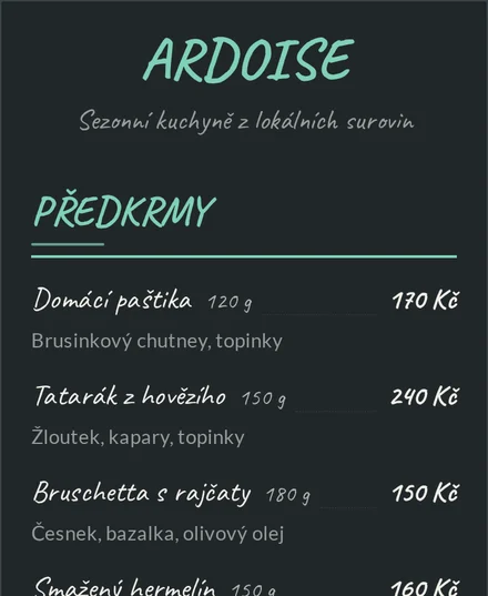 Šablona Ardoise